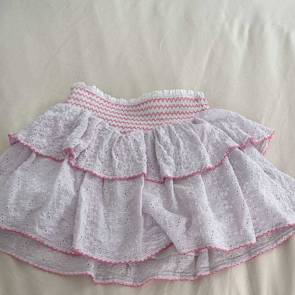Katie J NYC Pink Eyelet A-Line Skirt